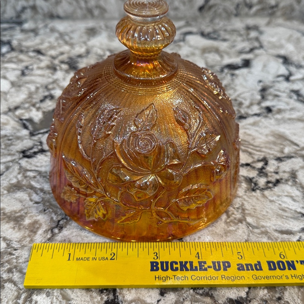 Vintage Marigold Imperial Carnival Glass Covered Butter Dish dome DOME ONLY - Picture 3 of 11